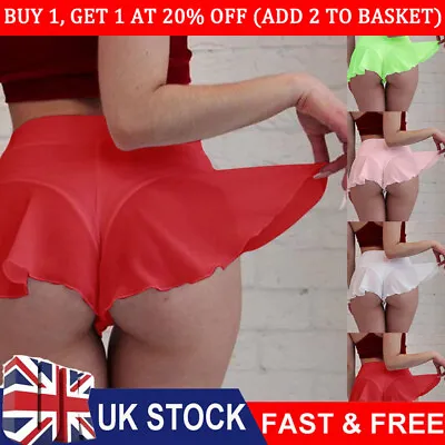 £4.58 • Buy Sexy Micro Mini Skirt Women Short High Waist Strechy Swing-Ruffles Ladies Shorts