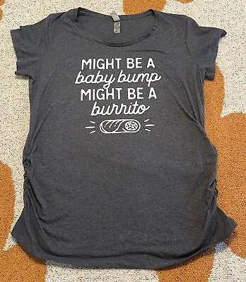 Womens Size 2xl Bloom Maternity Gray “might Be A Baby Bump…” Tee • $2.99