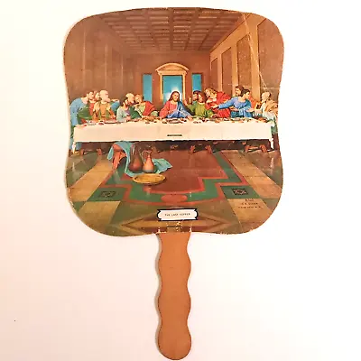 Vintage Funeral Home Paper Fan Advertisement The Last Supper • $12.86