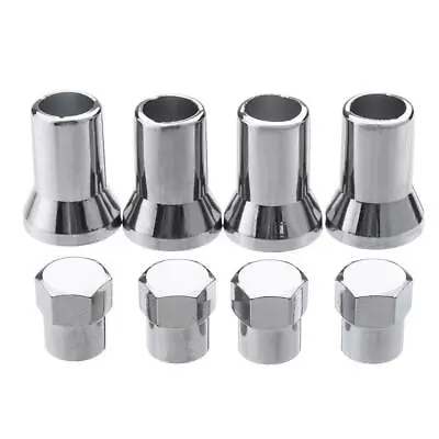 4x Silver Chrome Valve Stem Caps Covers Sleeve Chromies Car/Truck/Bicycle TR413 • $7.75