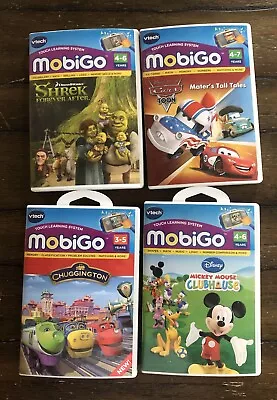 Vtech Mobigo Learning System Game Lot Of 4 (Shrek Cars Mickey Chuggington) • $29.99