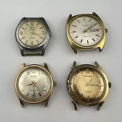 Vintage Men's Automatic Watch Lot 4 Watches VANTAGE BENRUS CROTON EFFEM- AS IS • $8.50