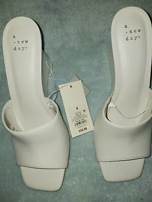 White Wedge Heel Slip On Sandal Shoe. Vivi.  Size 8. New • $15.75