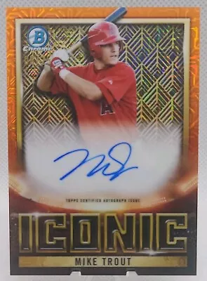 2023 Topps Bowman Chrome Iconic Mike Trout AUTO! #B1A-MT🔥Los Angeles Angels /25 • $799