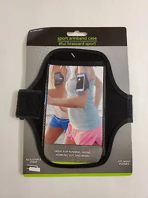 Sports Phone Armband Running Jogging Gym Arm Band Pouch Holder Bag Case Black • $7.64