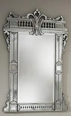 Venetian Mirror Wall Glass Frameless Clear Crown Vanity Style Vintage Home Deco • $1409.99