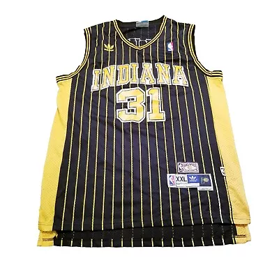Indiana Pacers Reggie Miller Jersey 2XL+2 Hardwood Classic Adidas Yellow Black • $59.99