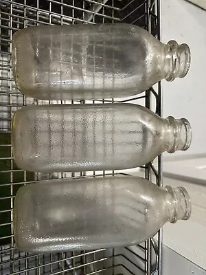 VINTAGE LOT Of 3 Unbranded One Quart Milk Bottles #F4 • $0.99