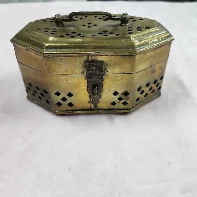 USED Vintage Brass Potpourri Cricket Trinket Jewelry Box • $12.99