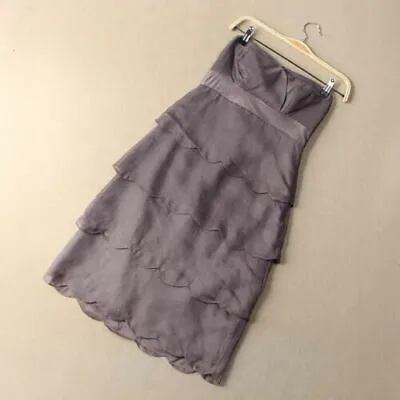 $49.99 • Buy JOHN LEWIS Size 12  Peplum Dress  Off Shoulder 100% Silk Oganza