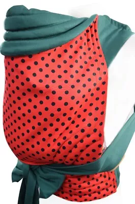 Mei Tai Baby Carrier  Handmade Made In Uk Cotton Polka Dots Print With Green • £57