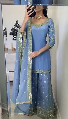 Dress Bollywood Suit Pakistani Indian Wedding Dhoti Top Salwar Kameez Party Wear • £49.50