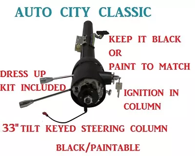 Street Rod Keyed Tilt Steering Column 33  Chevy GM Black Painted Floor Shift • $249