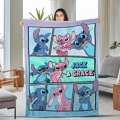 Disney Lilo And Stitch Plush Fleece Blanket Personalized Disney Stitch Blanket • $84.98