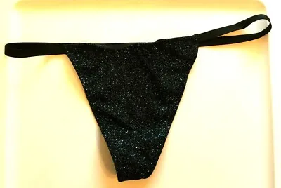 Victorias Secret Midnight Blue Sparkly V-String Thong Panties Size S-L Sexy NWT • $22.21