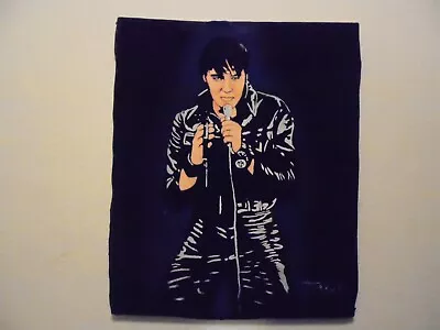 Vintage The King Elvis Presleyon Velvet Painting Classic Signed And Cool. • $200