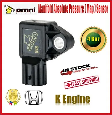 Omni Power 4 Bar MAP Sensor Black For Honda Acura K Engine Civic TSX CR-V RSX • $114.99