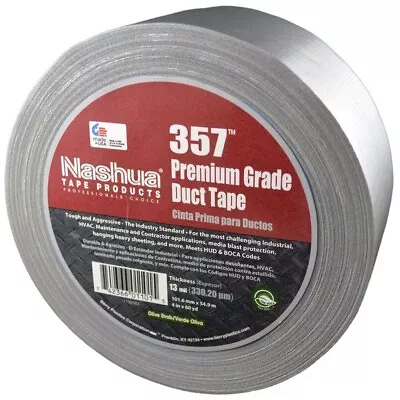 Nashua 2.83 In X 60.1 Yds 357 Polyethylene Coated Ultra Premium Silver Duct Tape • $19.94