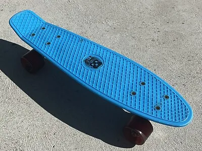 Vintage Retro 22” Skateboard Cruiser Style Blue Deck Red Wheels • $50