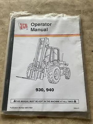 JCB 930 940  Rough Terrain Forklift Operators Manual • $199.99