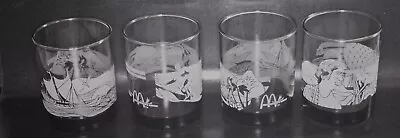 MCDONALD'S Set/4 Hawaii Souvenir Etched Sea Scene Glass*RARE*Libby*Surfing • $29.99