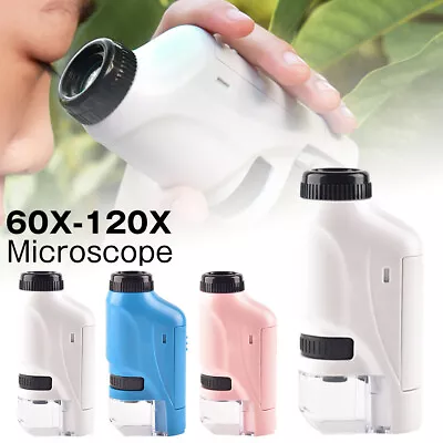 60-120x Electric Mini Pocket Microscope With LED Light Children Microbiologicalᔉ • $14.62