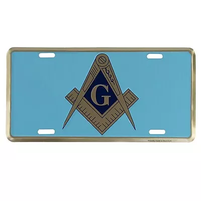 Mason Emblem Masonic G Metal License Plate Car Truck Tag Freemason Gift Auto Tag • $17.48