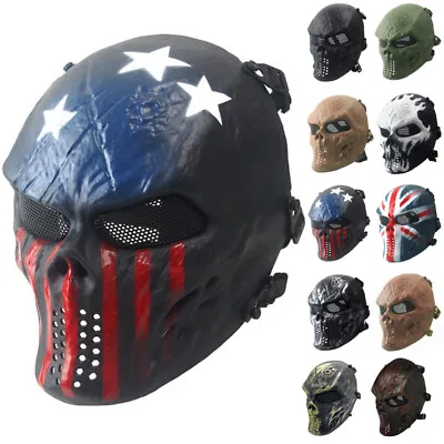 Halloween Full Face Mask Skull Masks With Metal Mesh For Cosplay Costume Party • $27.99