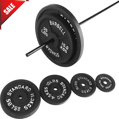 1-Inch Classic Cast Iron Weight Plates 2.5-45 Lb Standard Set Of 2 Black • $64.69