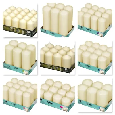 £19.49 • Buy Ivory Pillar Candles Bolsius Wedding Decor Events Church 9 Sizes Packs Available
