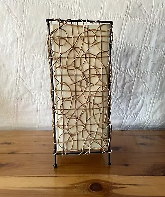 Vintage Rattan Spaghetti Table Lamp  • $26