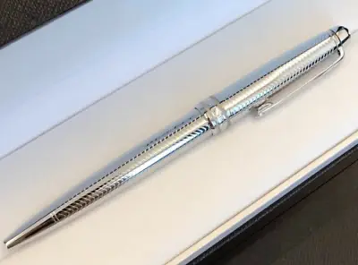 Luxury 163 Metal Series Wavy Silver Color 0.7mm Ballpoint Pen No Pen Box • $21.15