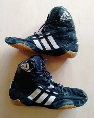 Rare Vintage Adidas Tyrint Wrestling Shoes US Size 5 Blk/Wht 665364 • $24.99