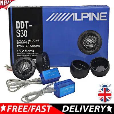 ALPINE DDTS30 25MM 180W Dome Balanced Car Stereo Speaker Audio Tweeter UK! • £14.94