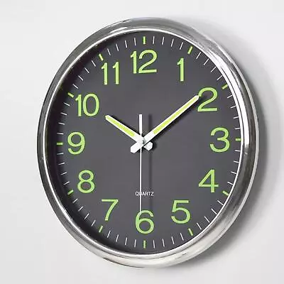 £18.52 • Buy Luminous Wall Clock Silent Quartz Glow In The Dark Clock Indoor Art Home Decor