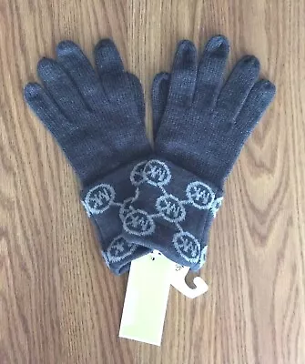 Michael Kors Womens Jet Set Logo Cuff Knit Gloves - Charcoal Grey (One Size) NWT • $26.99