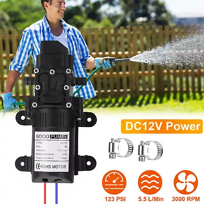 $19.63 • Buy 12V Automatic Fresh Water Pressure Diaphragm Pump 5GPM 130PSI For Boat/Marine/RV