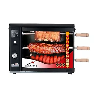 $651.60 • Buy Brazilian Flame Black Brazilian Gas Rotisserie Grill With 3 Skewers, BG-03LX-...