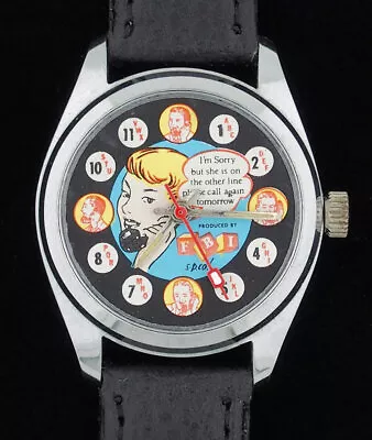 Vintage Wind-up FBI Telephone Style Dial S.P.Co! Advertising Character Watch • $79.99