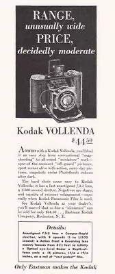 1937 Kodak Vollenda Camera: Range Unusually Wide Vintage Print Ad • $6.75
