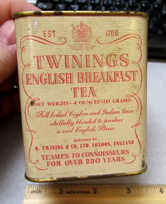 Vintage Twinnings English Breakfast Tea Empty 4 Oz Tin Nice Home Decor Tin • $24.99