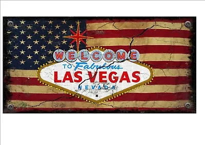 Route 66 Vintage Metal Sign Reproduction Las Vegas Vintage Style Metal Sign • £8.75