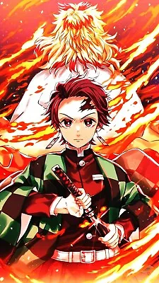 Demon Slayer: Kyōjurō Rengoku Final Set Your Heart Ablaze Tanjiro Posterv12x21 • $14.99