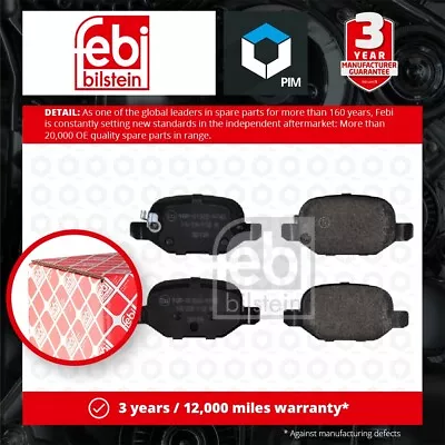 Brake Pads Set Fits FIAT 500L 1.3D Rear 2012 On 330A1.000 77366456 77366457 Febi • £19.74