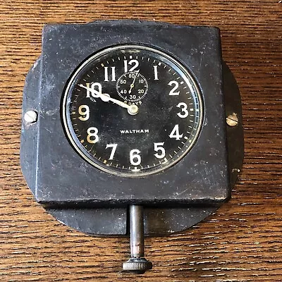 Vintage Waltham Military Aviation Aircraft 8 Day Automobile Cockpit Dash Clock • $279.98