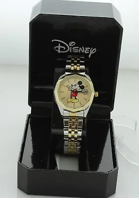 Disney Mickey Mouse  Classic Moving Hands Two-Tone Bracelet Watch With Date • $35