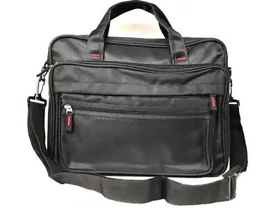 Laptop Bag Black Carry Case Notebook  2 Compartments Unisex Messenger Laptop NEW • £14.49