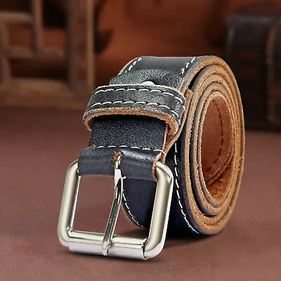 Men's Full Grain Genuine Leather Casual Dress Jeans Belts For Men 1.5 Inch Width • $16.99