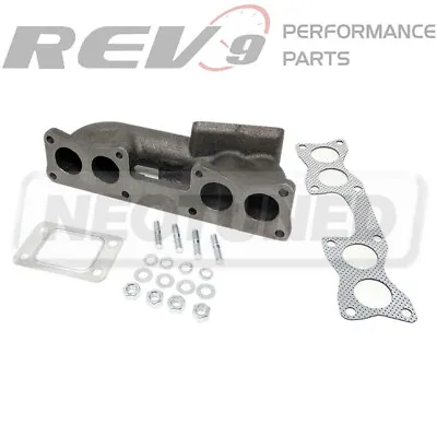 Rev9 Cast Turbo Manifold T3 T3T4 Hybrid Bolt-On For NISSAN KA24E SOHC Motor • $119