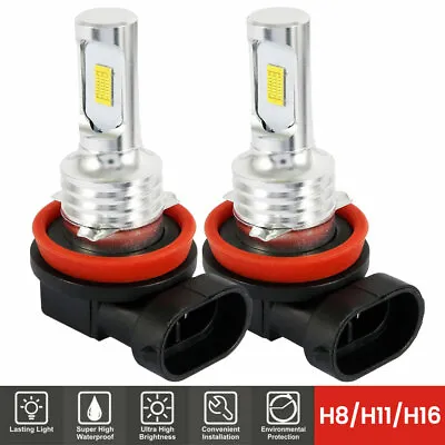 2X H16 H11 H9 H8 LED Headlight Bulb Kit 6000K 7000LM Fog Light Xenon Ajhc • $19.19